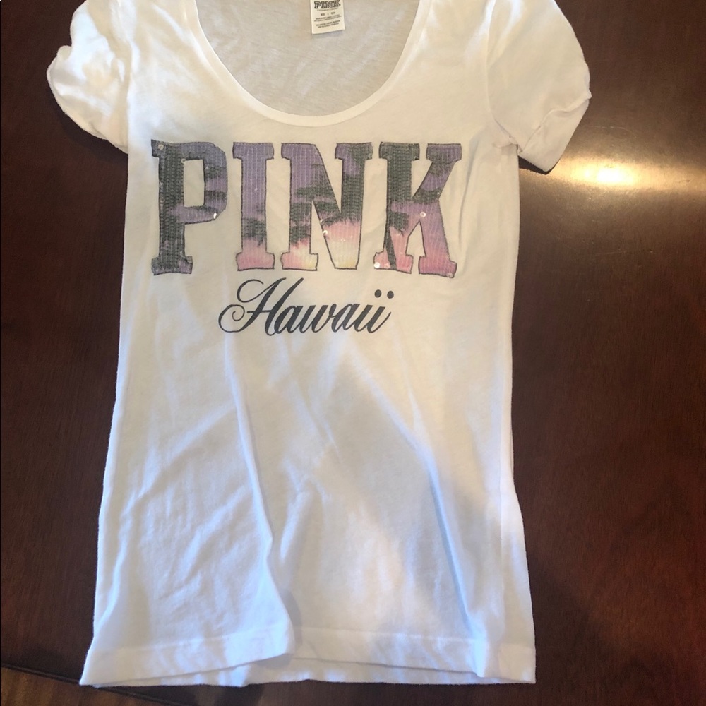 VS PINK XS Hawaii sequin T-shirt